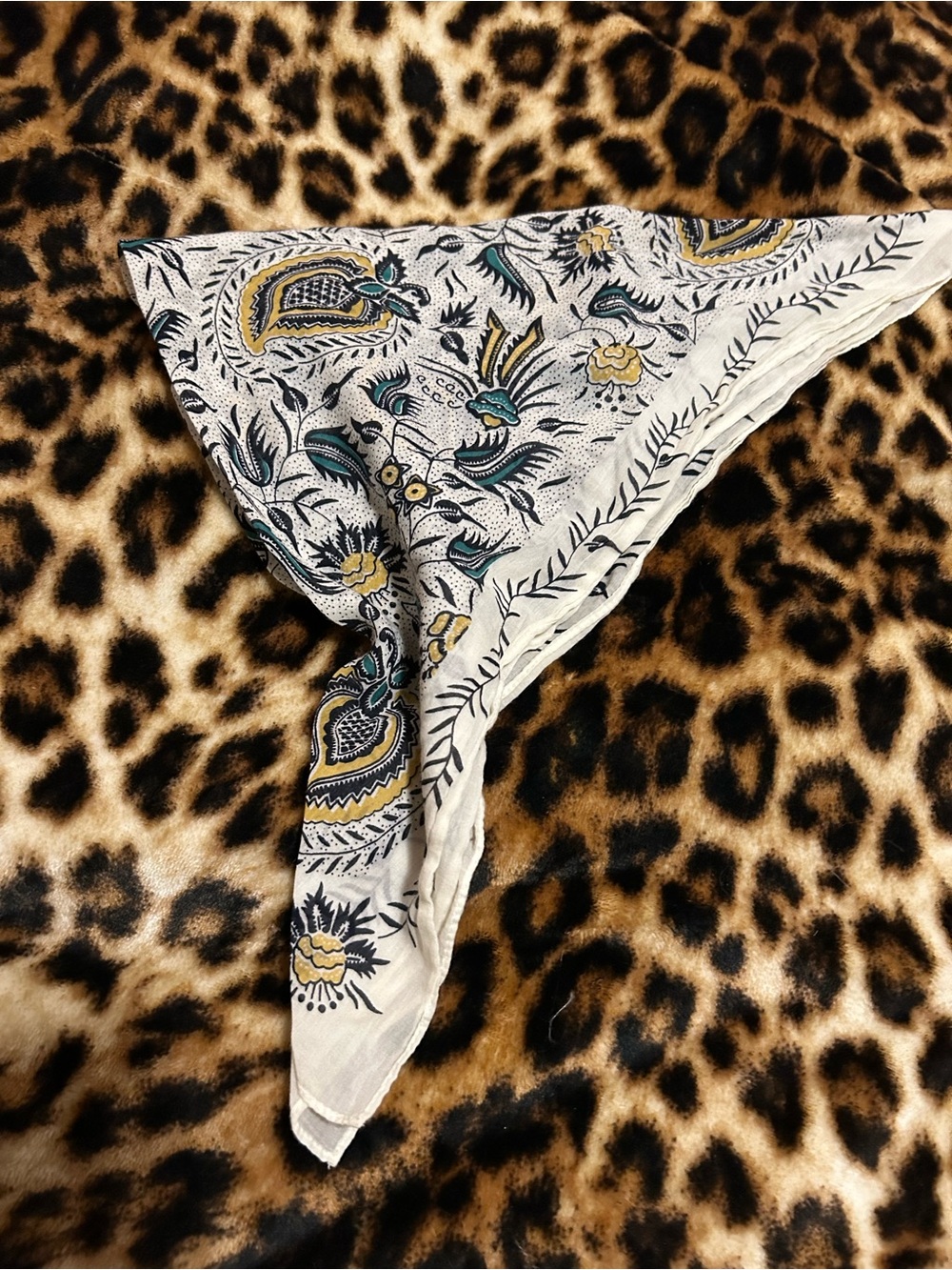 Madewell paisley white teal scarf